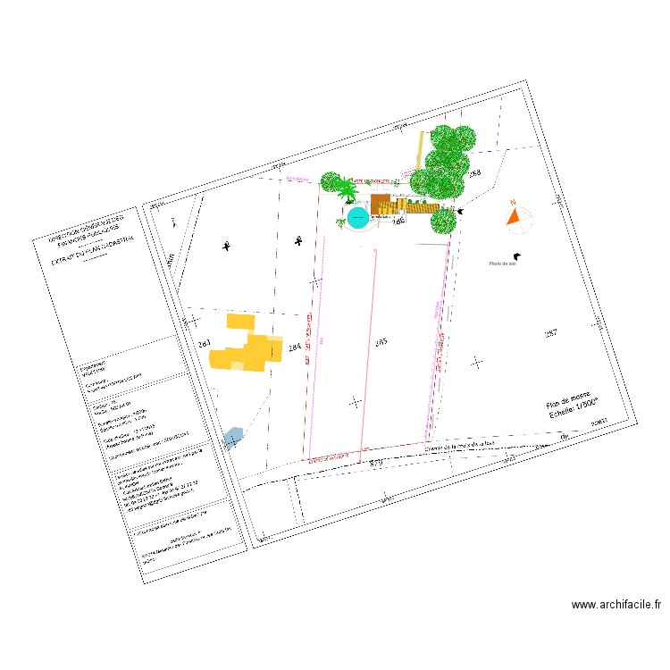 Arrière jardin. Plan de 3 pièces et 1 m2