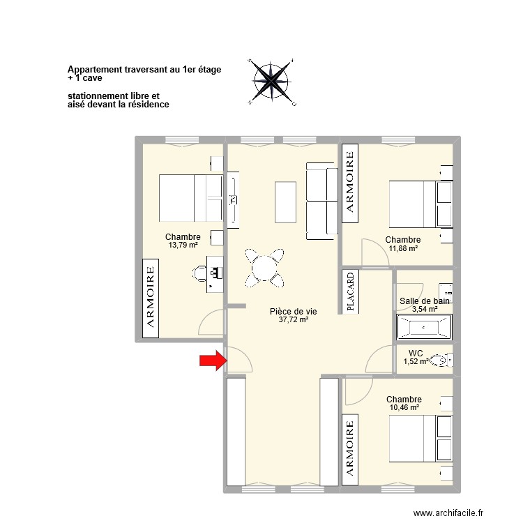 MAGISSON. Plan de 6 pièces et 79 m2