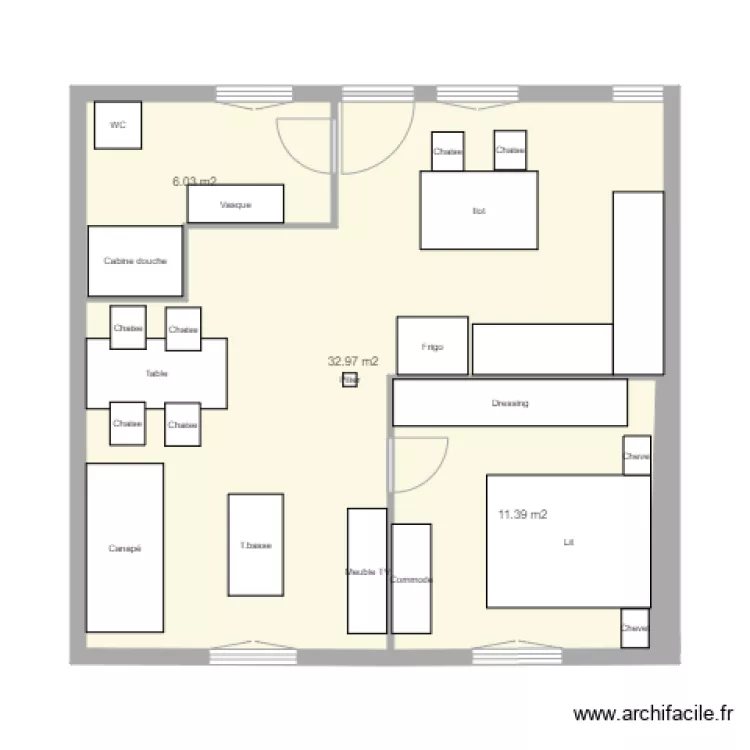 Plan appartement avec meubles actuel. Plan de Plan appartement avec meubles actuel. Plan de