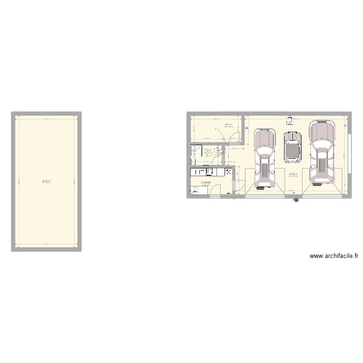 essai garage. Plan de 5 pièces et 117 m2