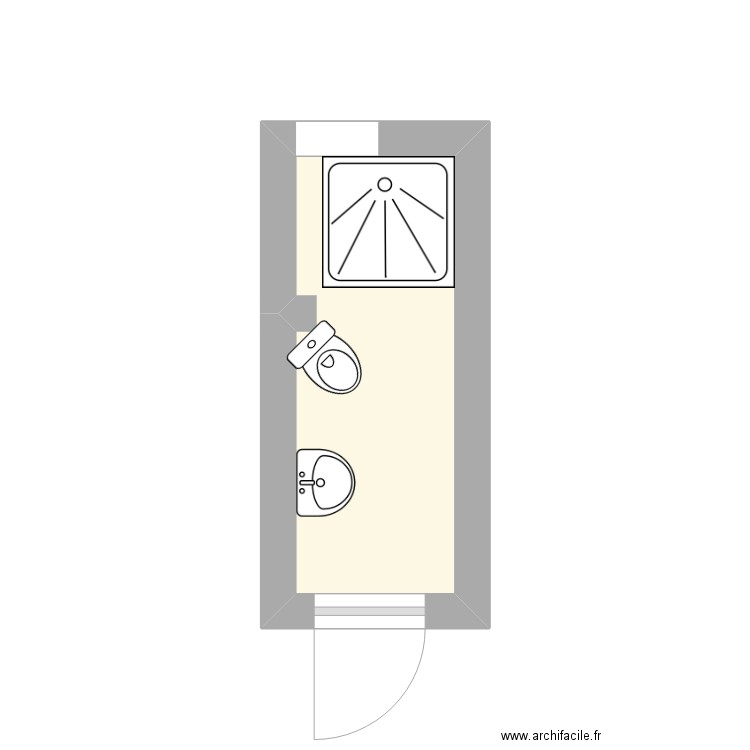 salle d'eau ENGHIEN. Plan de 1 pièce et 4 m2