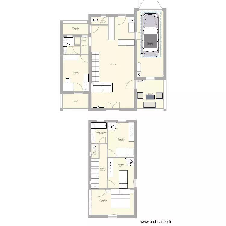 MAISON 2&egrave;me &eacute;tage. Plan de 