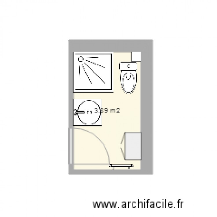 SDB Contoire. Plan de 0 pièce et 0 m2