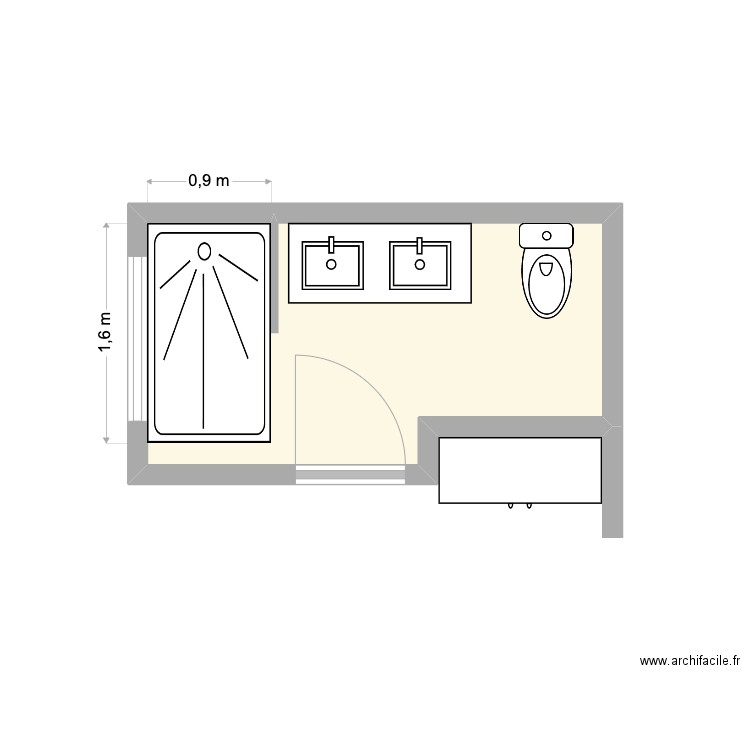 Baños Junior 2. Plan de 1 pièce et 5 m2