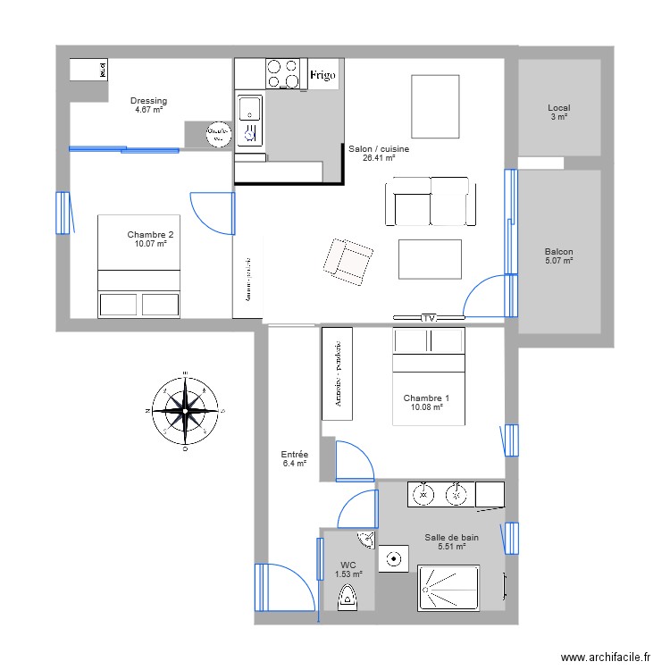 Appartement 35400 cuisine2. Plan de 0 pièce et 0 m2