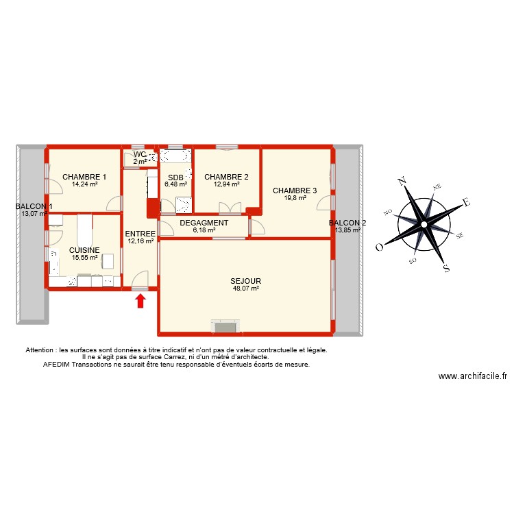 BI 7882. Plan de 16 pièces et 166 m2