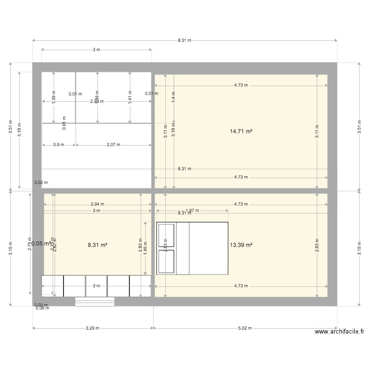 STUDIO 2. Plan de 0 pièce et 0 m2