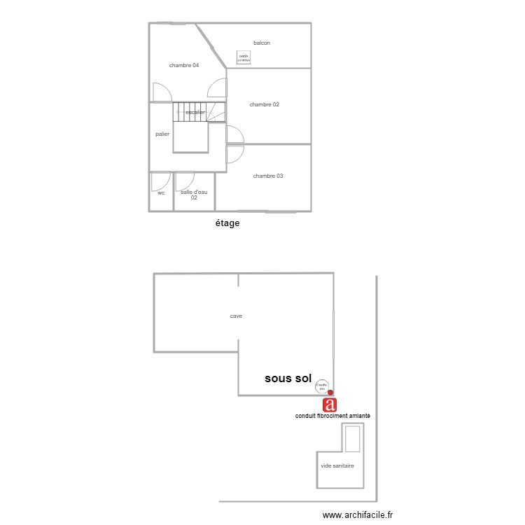 pourchasse étage et sous sol am. Plan de 0 pièce et 0 m2