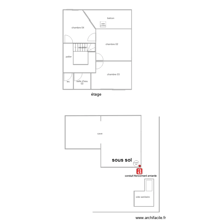 pourchasse &eacute;tage et sous sol am. Plan de 