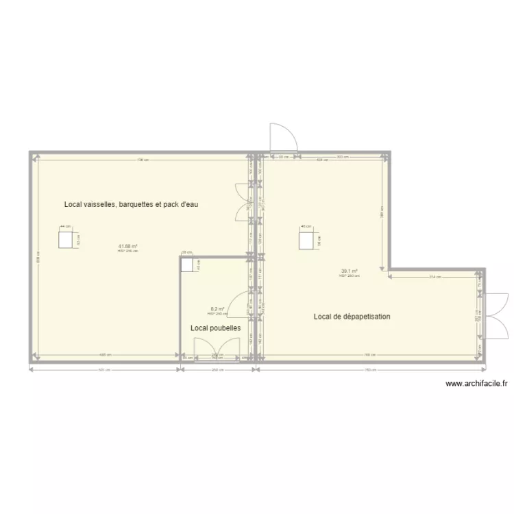 Plan existant local poubelles dépalétisation vaisselles et barquettes. Plan de Plan existant local poubelles dépalétisation vaisselles et barquettes. Plan de