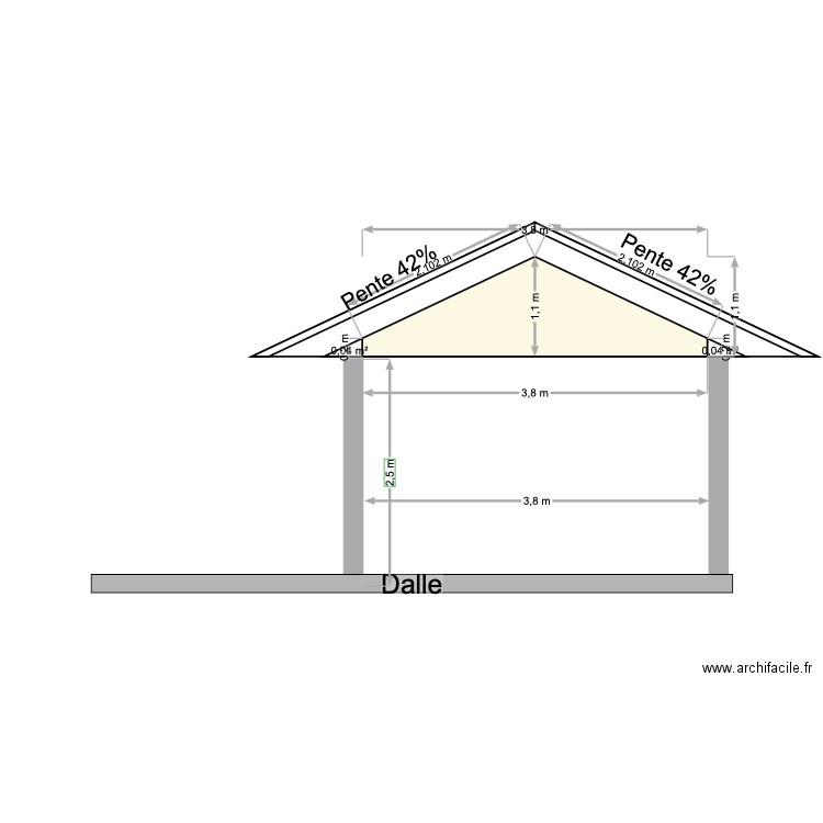 Coupe garage. Plan de 0 pièce et 0 m2