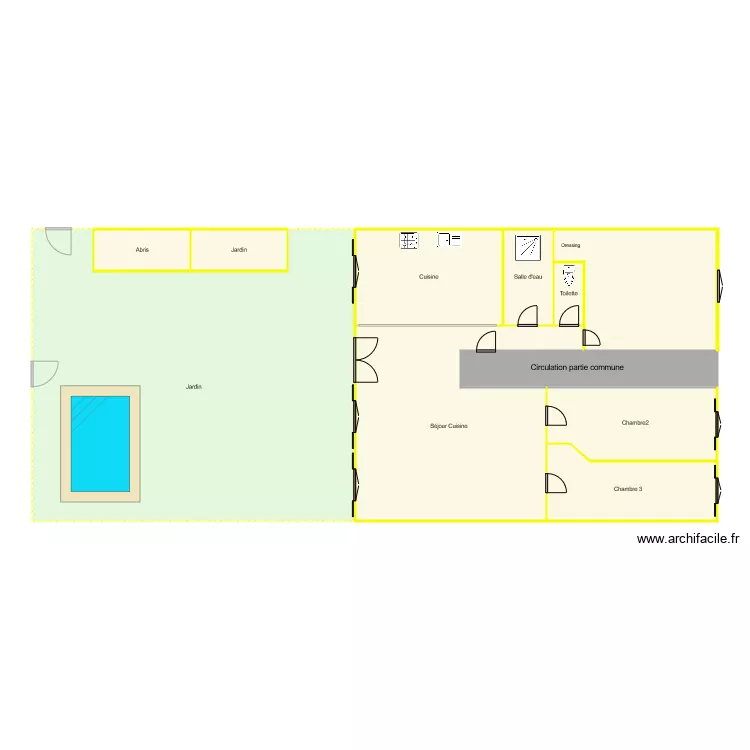 APPARTE RDC  ROSSI V2. Plan de 