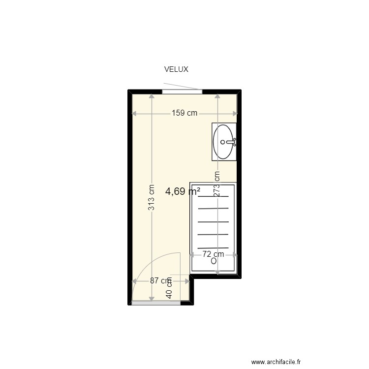 FIEVE ALAIN . Plan de 1 pièce et 5 m2