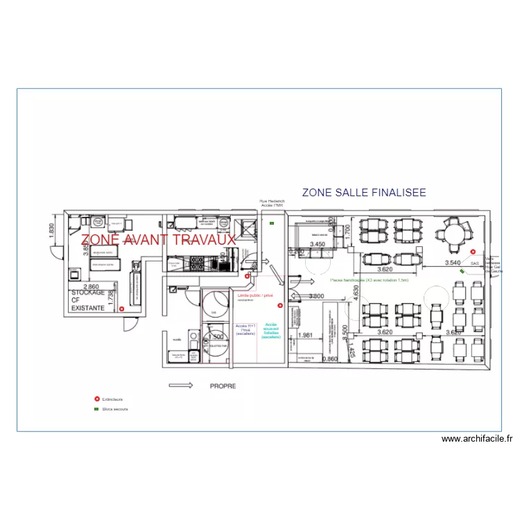 Hostellerie Avant Travaux. Plan de 