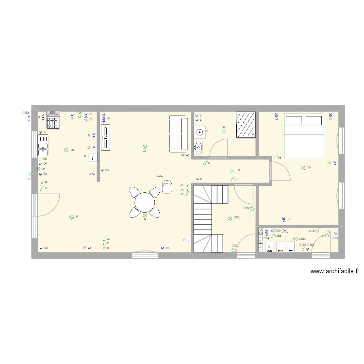 philippe2. Plan de 4 pièces et 83 m2