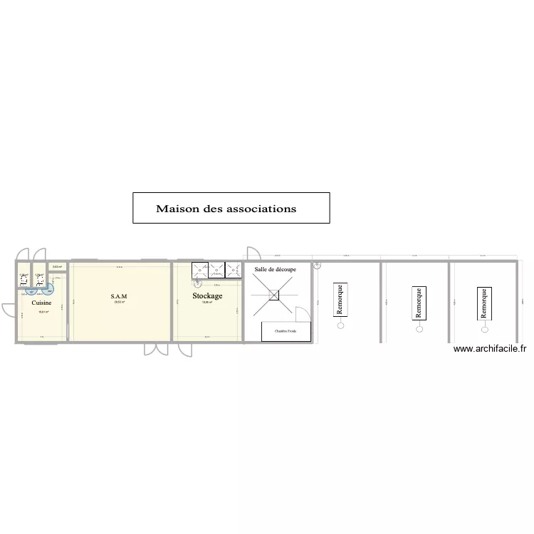 Stade version 1. Plan de 6 Pièces et 63 m² Stade version 1. Plan de 6 Pièces et 63 m²
