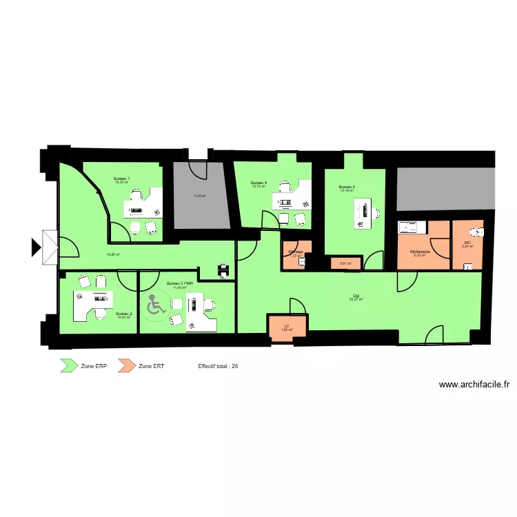 Avignon. Plan de 14  et 125 m²