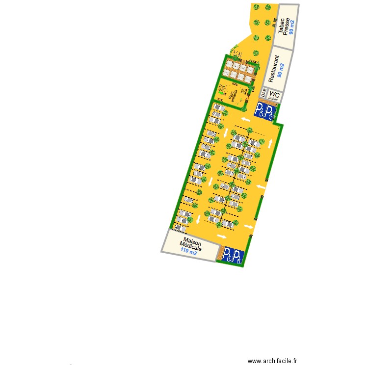 jardin 7. Plan de 4 pièces et 321 m2