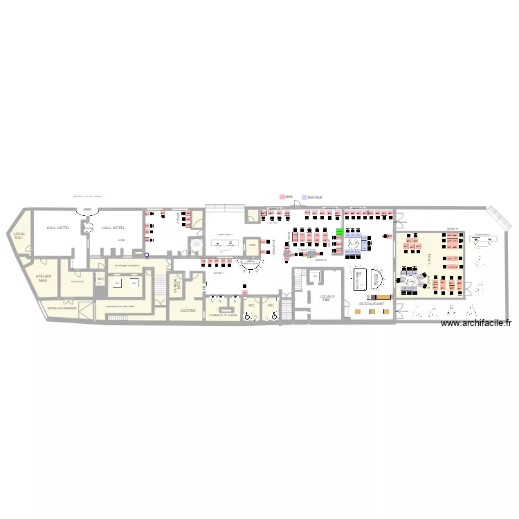 Plan de salle RDC au 28 F&eacute;vrier 2023. Plan de 