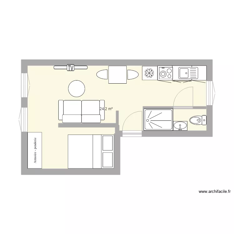 studio 1er &eacute;tage lulu. Plan de 