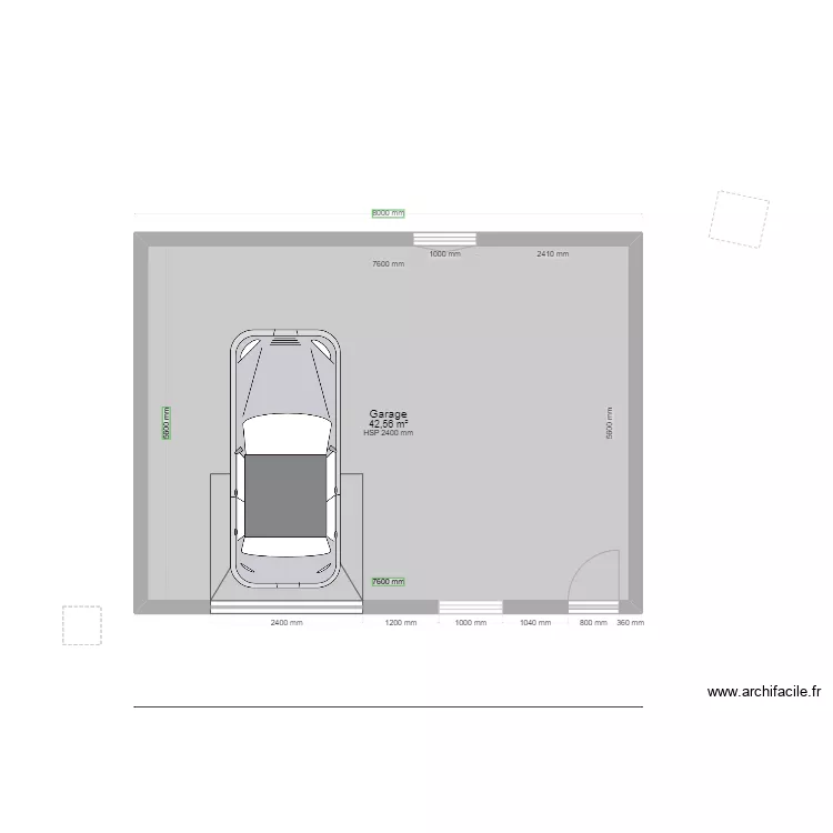 garage 50m2. Plan de 