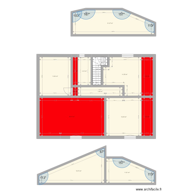 Di Santantonio. Plan de 19 pièces et 251 m2