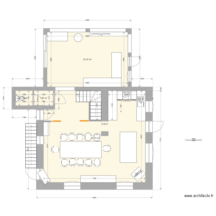 maison cuisine 6. Plan de 4 pièces et 73 m2