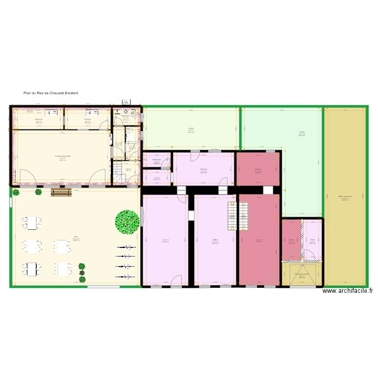 Annoire Existant. Plan de 184 pièces et 3754 m2