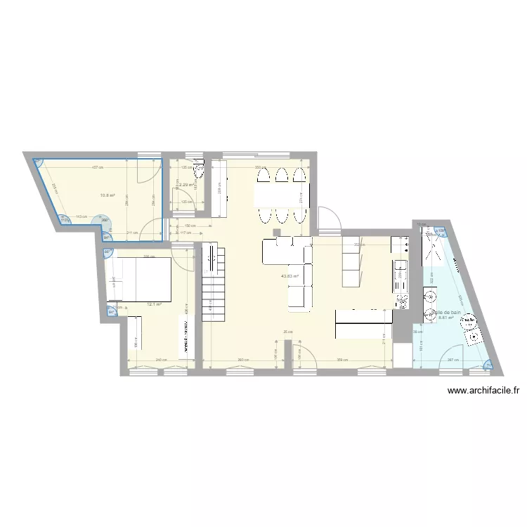 courtalain remesur&eacute; et travaux. Plan de 
