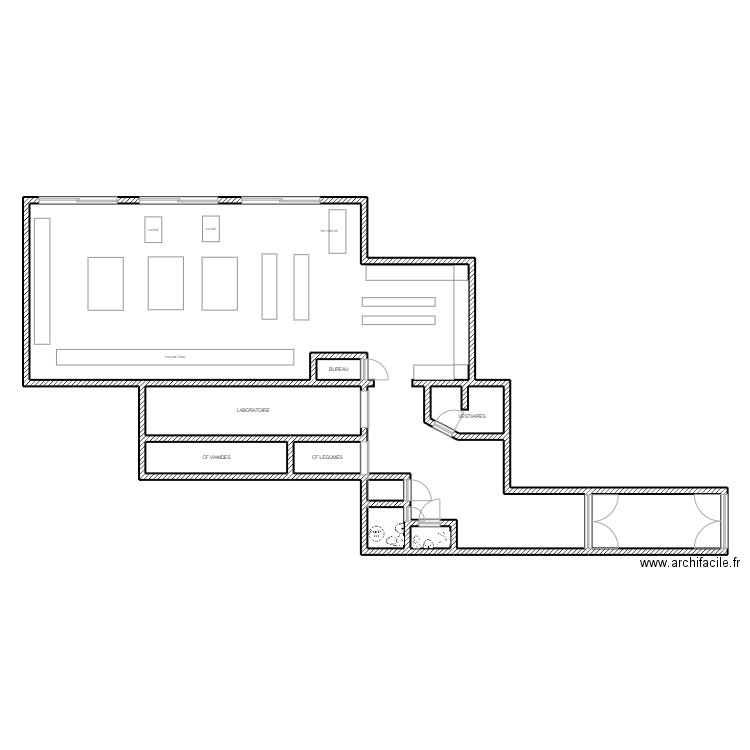 LA GRANDE BOUCHERIE MERIGNAC. Plan de 10 pièces et 177 m2
