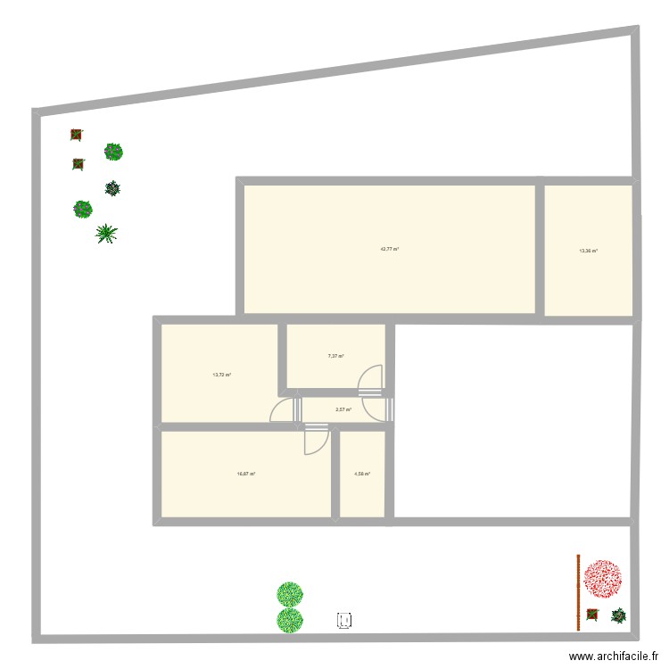 2 maison. Plan de 7 pièces et 101 m2