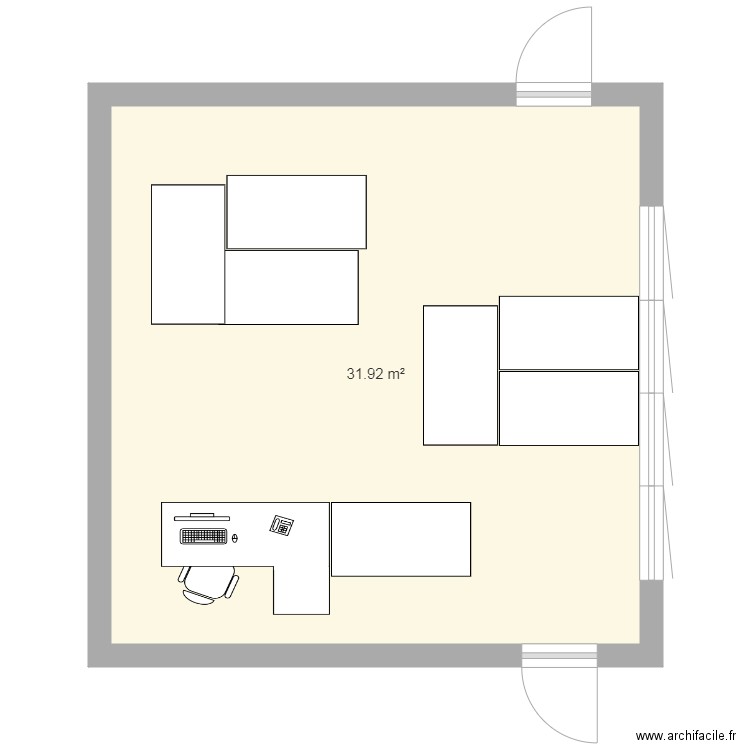 réamenagement bureau. Plan de 0 pièce et 0 m2