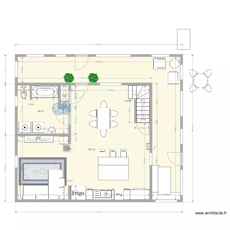plan maison le nain meubl&eacute;. Plan de 