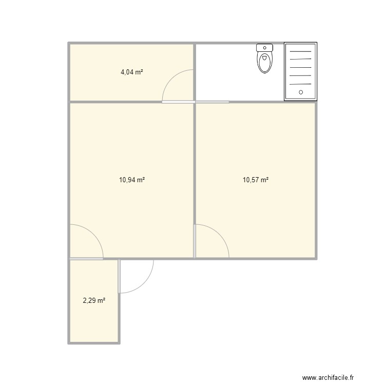 plan vierge. Plan de 4 pièces et 28 m2