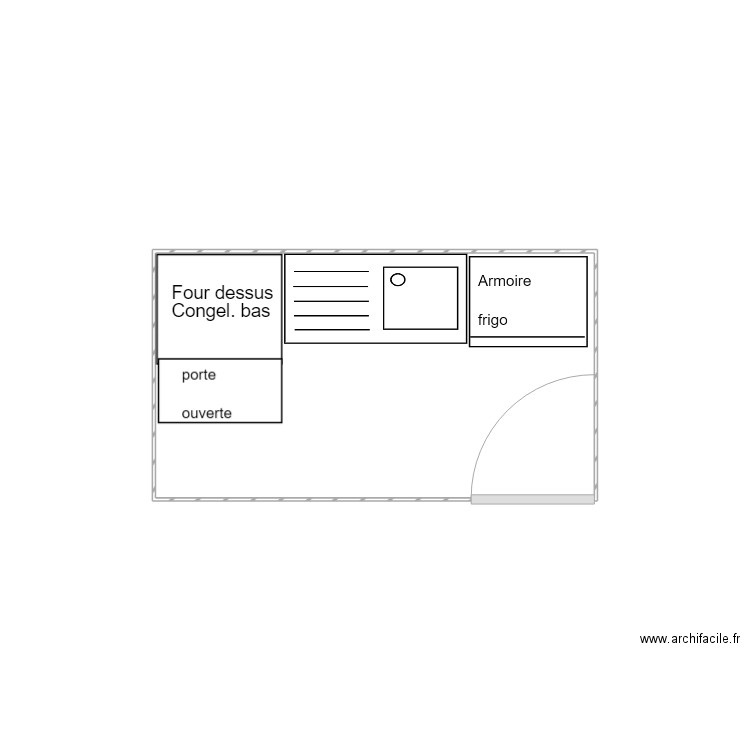 kitchenette. Plan de 0 pièce et 0 m2