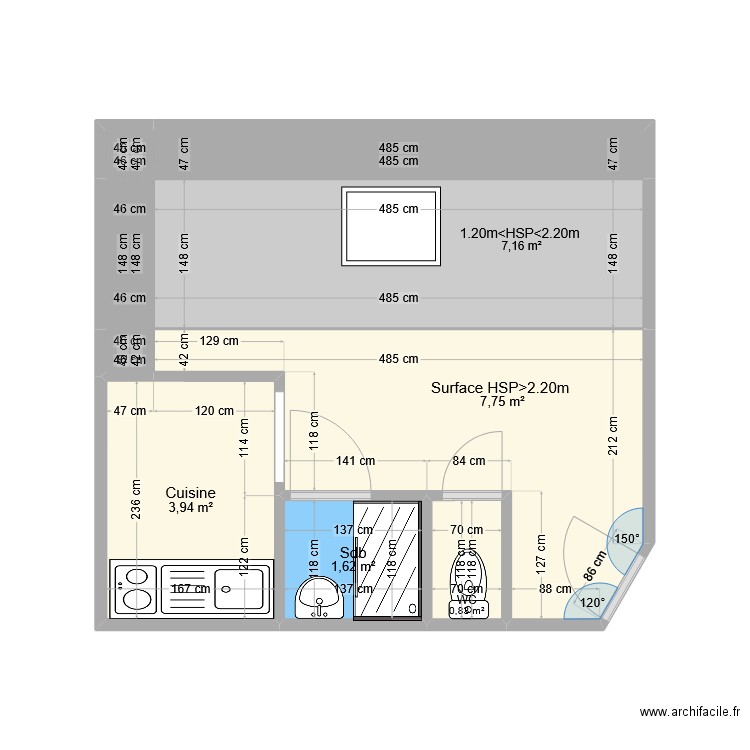 53 Bel Air. Plan de 9 pièces et 25 m2