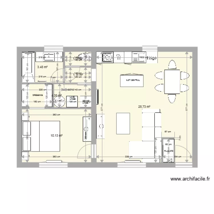 PLAN AVEC MEUBLES . Plan de 