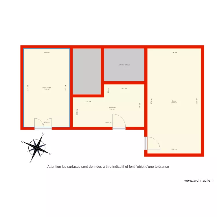 BI 2921 sous sol c&ocirc;t&eacute;. Plan de 