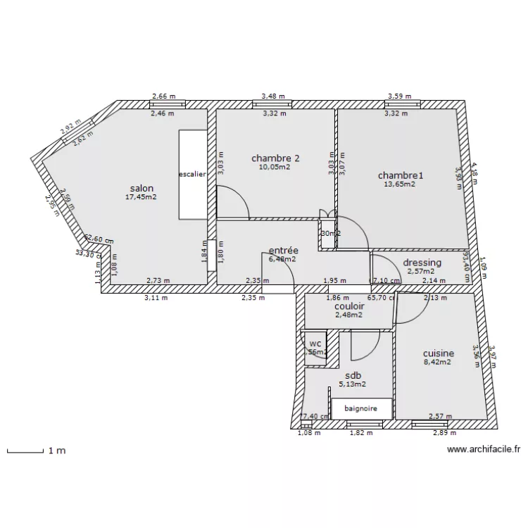 plan actuel 4&egrave;me &eacute;tage. Plan de 