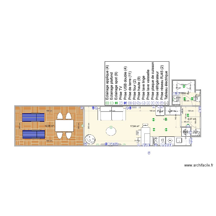 Studio Britania version table. Plan de 0 pièce et 0 m2