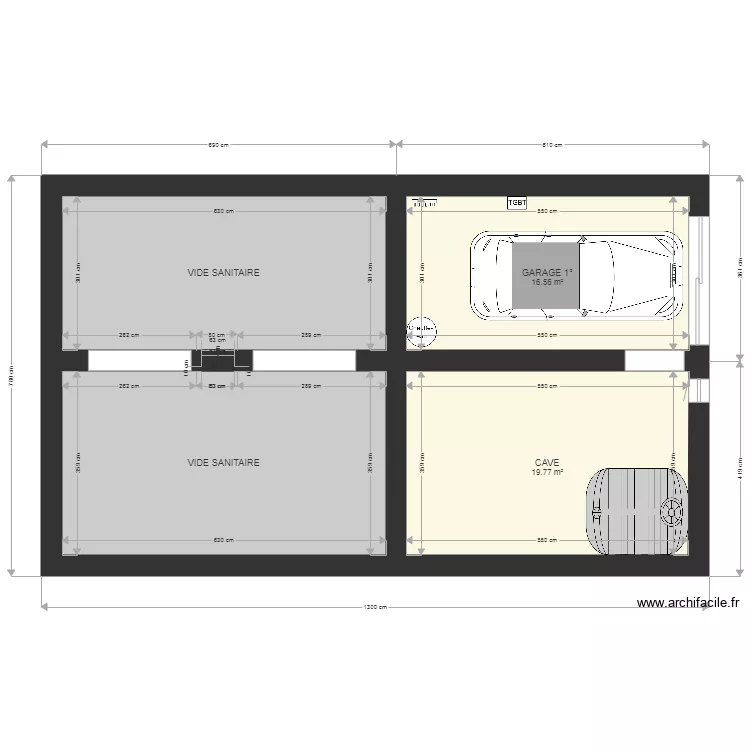 Alleyrat Sous sol. Plan de 