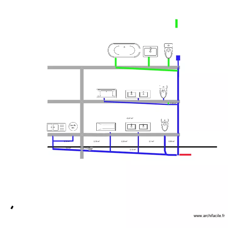evacuation eaux usées. Plan de evacuation eaux usées. Plan de