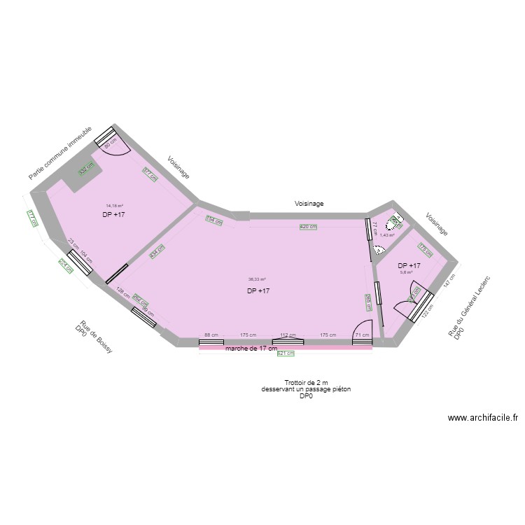 MADELEINE ET DES LIVRES. Plan de 6 pièces et 59 m2