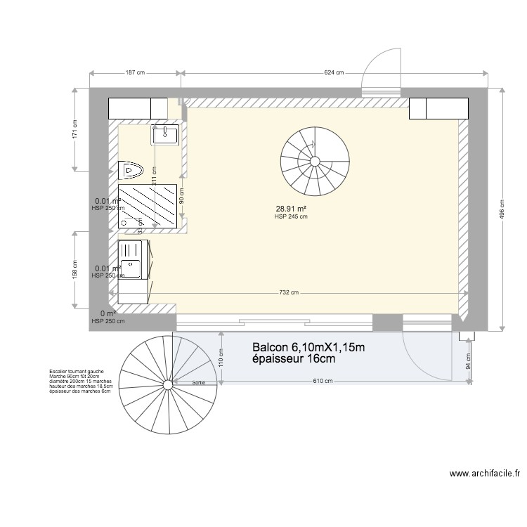 Balcon. Plan de 0 pièce et 0 m2