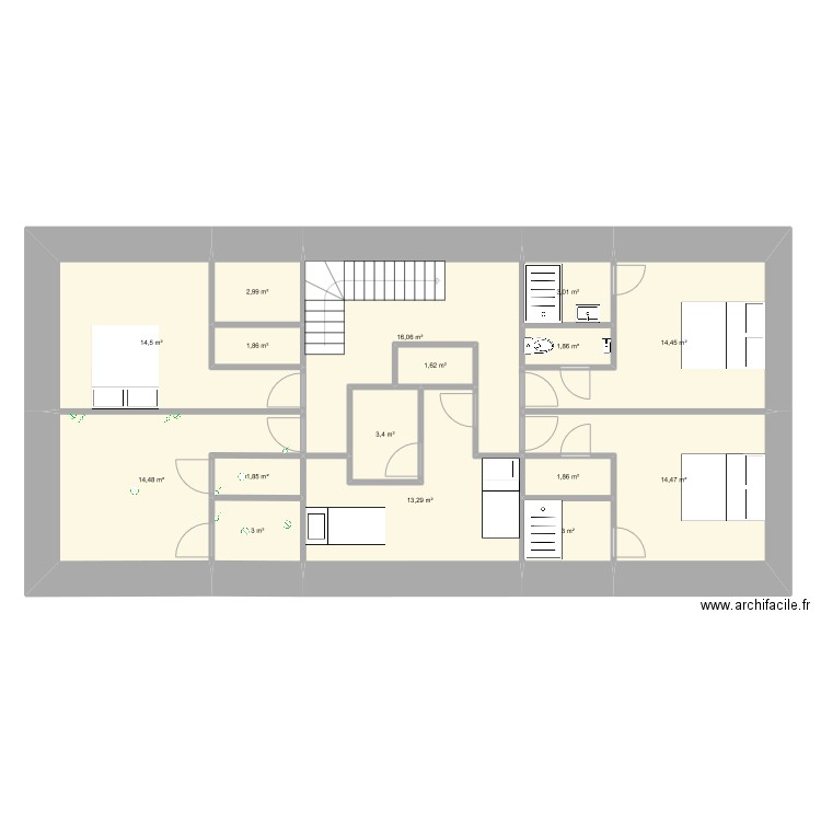 projet santilly grange etage elec. Plan de 16 pièces et 112 m2