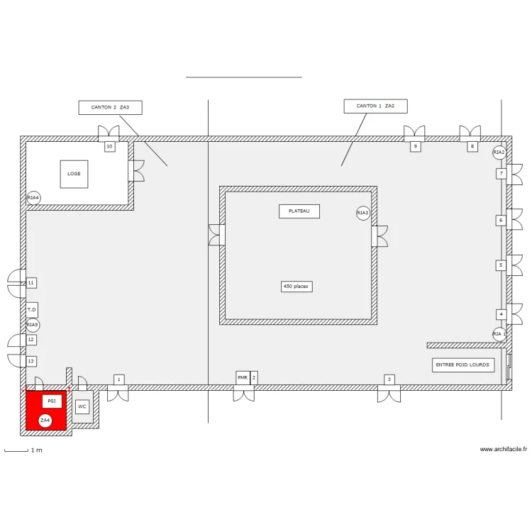 SALLE CARTO. Plan de 