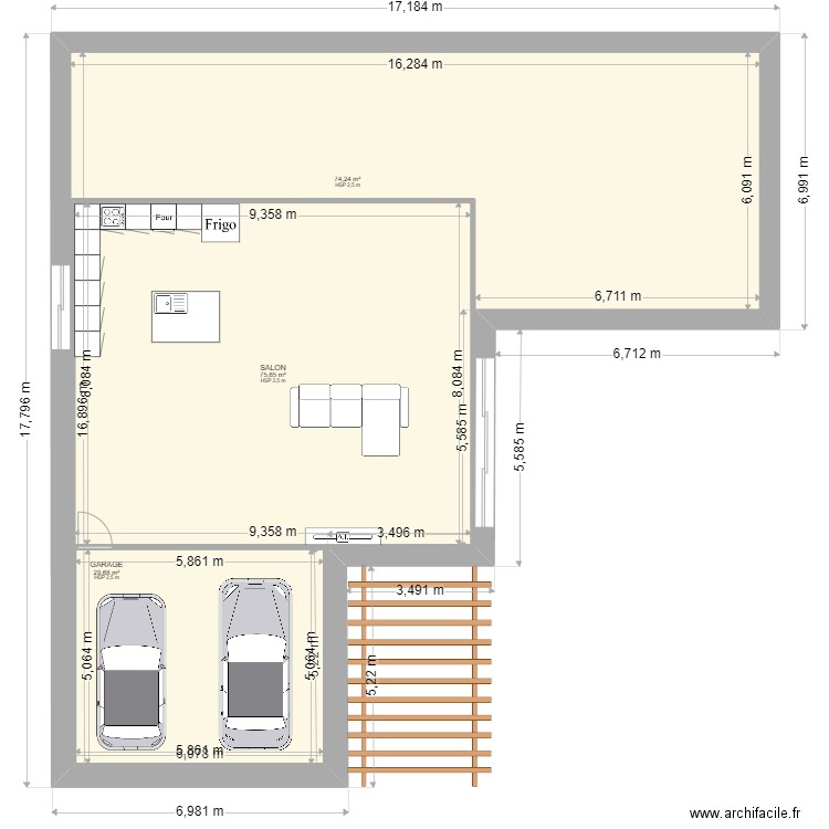 MAISON 05-09. Plan de 3 pièces et 289 m2
