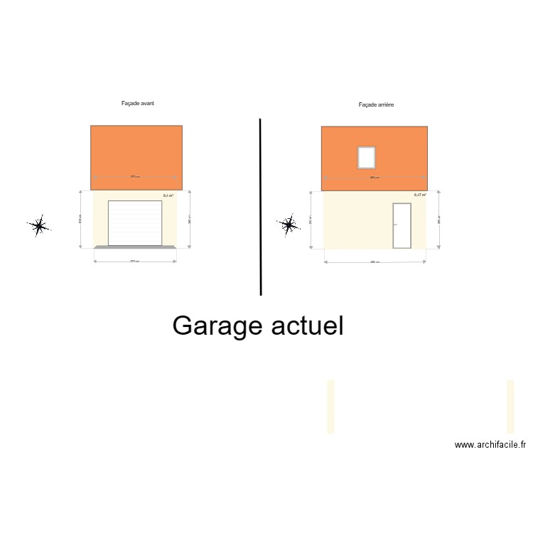 Garage avant. Plan de 2 pièces et 17 m2