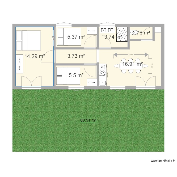 bungalow. Plan de 0 pièce et 0 m2