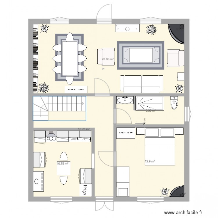 vraies dimensions LA solution FINALE phase 1autre cuisine. Plan de 0 pièce et 0 m2